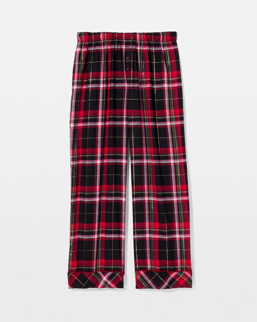 Velvet Piped Relaxed Pajama Pant - MAD FOR PLAID BLACK | Soma Online