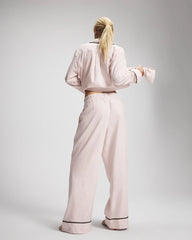 Velvet Piped Relaxed Pajama Pant - STOCKING STRIPE VERT PINK | Soma outlet