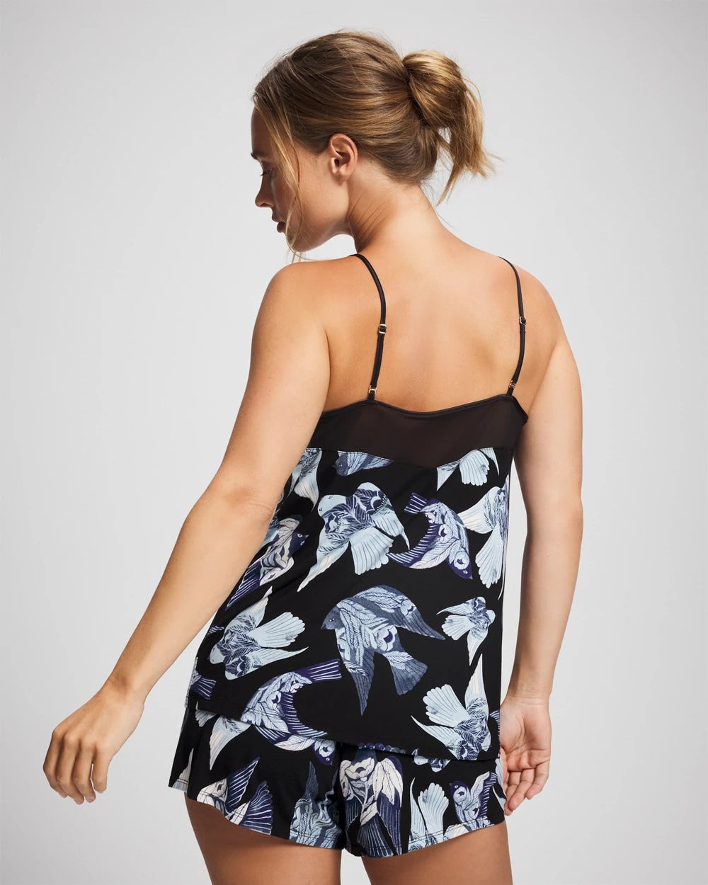 Mesh Trim Pajama Cami - WHIMSICAL WINGS BLK MID | Soma for sale