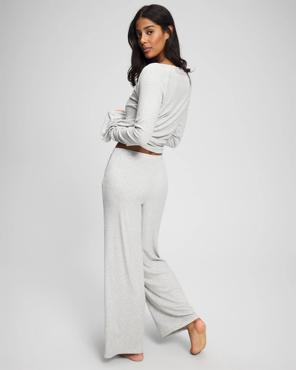 Pointelle Wide Leg Pajama Pant - HEATHER FROST | Soma Online