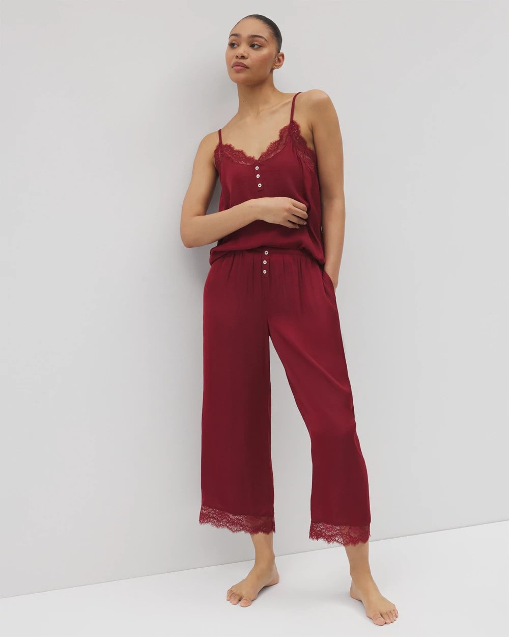 Lace Trim Crop Pajama Pant - FIRST KISS | Soma sale