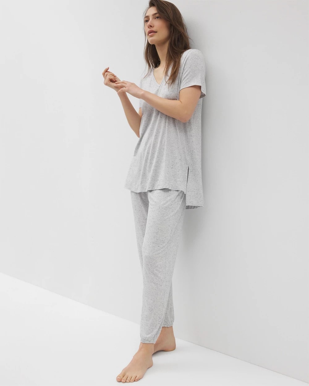 Slub Short Sleeve Tunic Pajama Tee - BLUE SLUB | Soma for sale