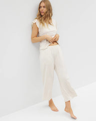 Slub Wide Leg Pajama Crop - IVORY SLUB | Soma discount