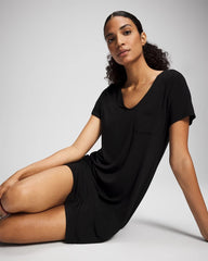 Short-Sleeve Sleepshirt - BLACK | Soma discount