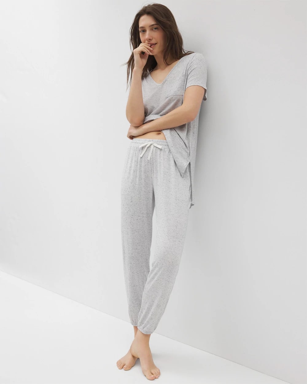 Slub Banded Ankle Pajama Pant - BLUE SLUB | Soma for sale