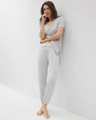 Slub Banded Ankle Pajama Pant - BLUE SLUB | Soma for sale