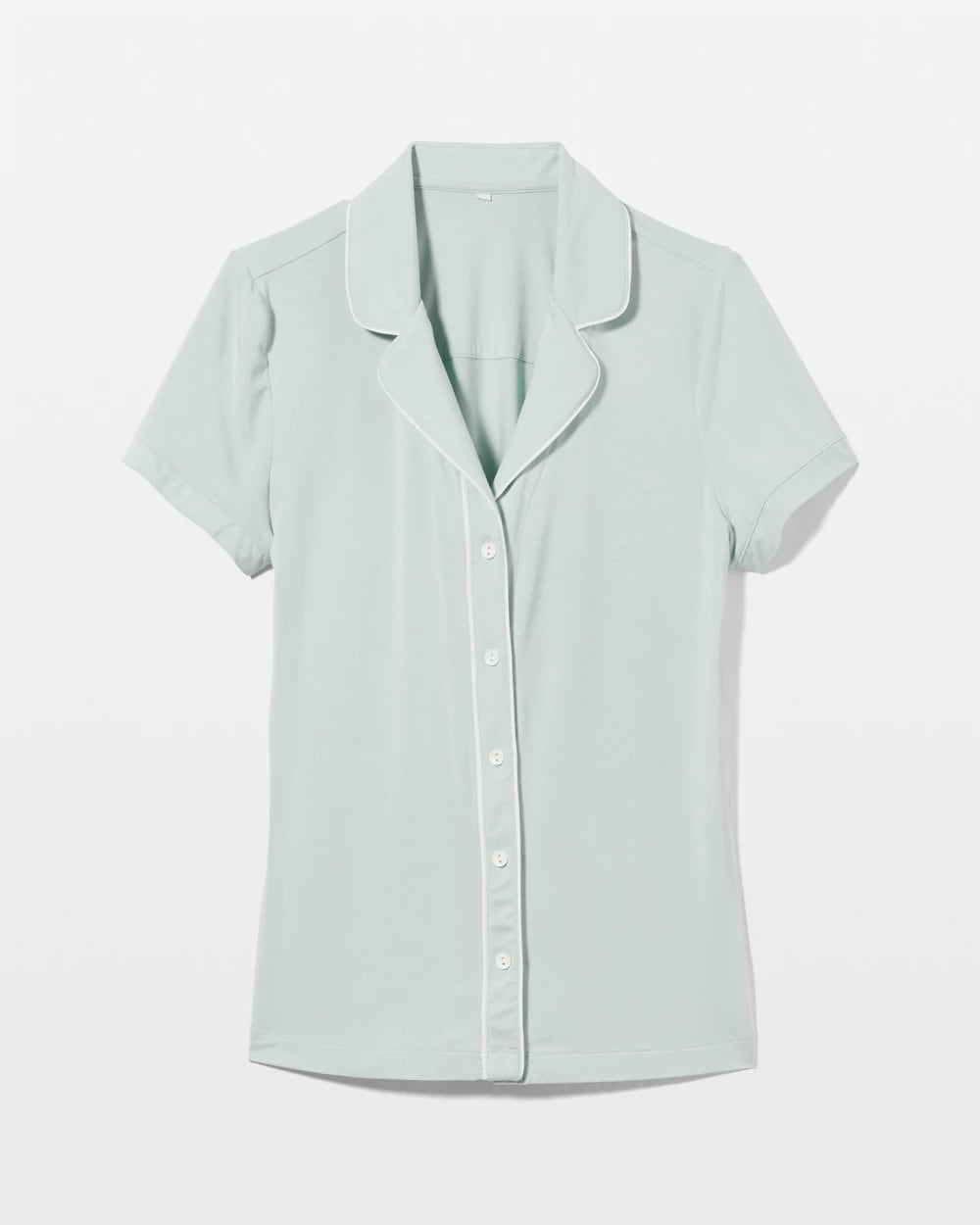 Solid Short Sleeve Notch Collar Pajama Top - HARBOR GREEN | Soma outlet