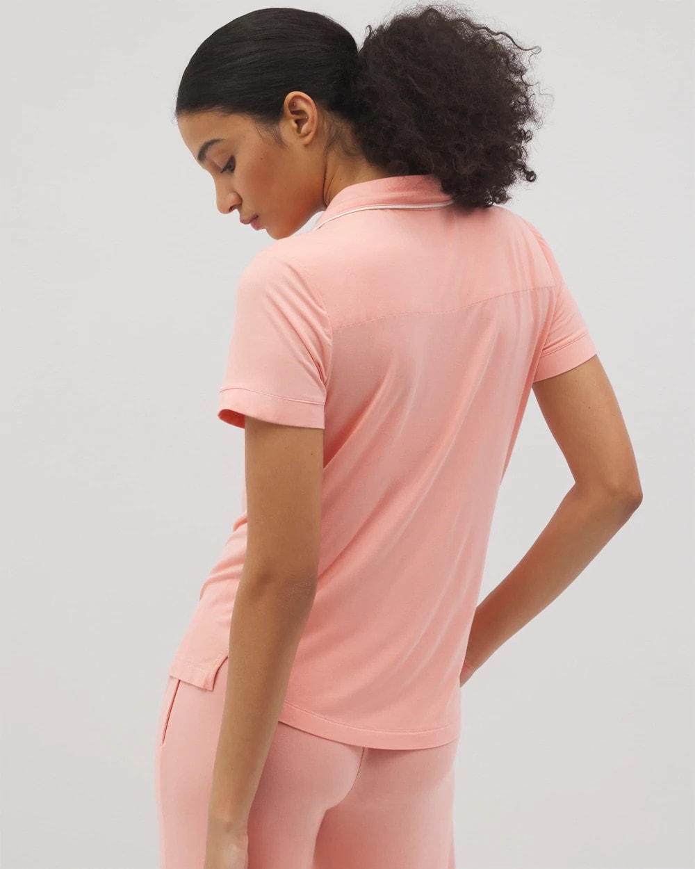 Solid Short Sleeve Notch Collar Pajama Top - PALOMA GLOW | Soma near me