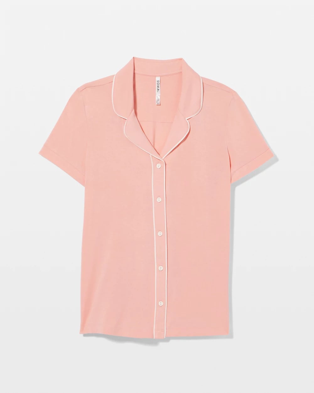 Solid Short Sleeve Notch Collar Pajama Top - PALOMA GLOW | Soma near me