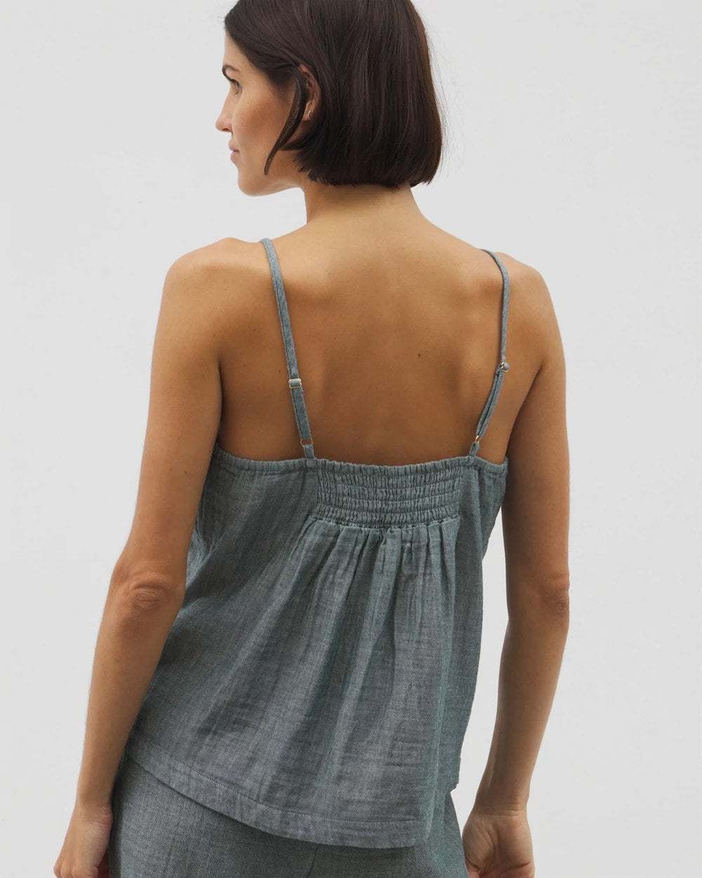 Cotton Gauze Pajama Cami - DARK SEA CROSSDYE | Soma outlet