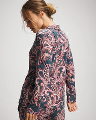 Long-Sleeve Printed Notch Collar Pajama Top - IMPERIAL PAISLEY MD PET | Soma discount