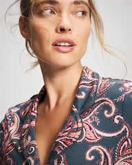 Long-Sleeve Printed Notch Collar Pajama Top - IMPERIAL PAISLEY MD PET | Soma discount