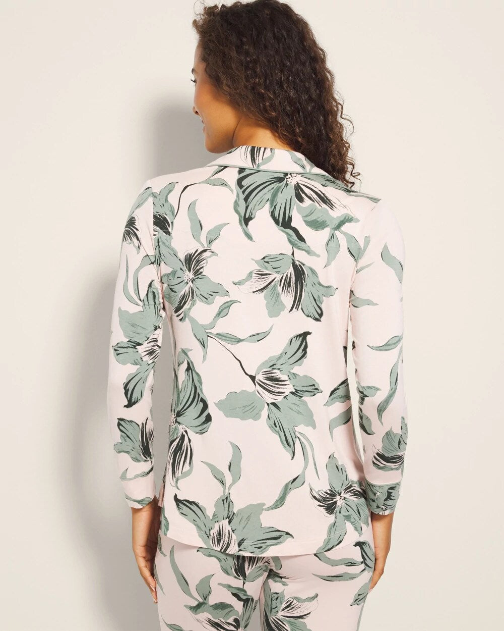 Long-Sleeve Printed Notch Collar Pajama Top - BLOOM BREEZE G SEPIA ROSE | Soma outlet
