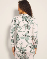 Long-Sleeve Printed Notch Collar Pajama Top - BLOOM BREEZE G SEPIA ROSE | Soma outlet