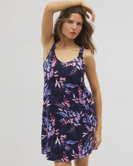 Cool Nights Ruffle Strap Chemise - BLOOM BRIGHTLY NAVY | Soma near me