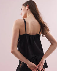 Silk Pajama Cami - BLACK | Soma discount