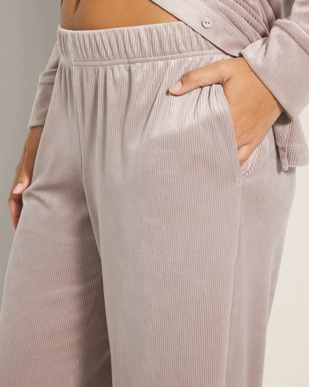 bed Wide-Leg Pajama Pants - SILVER TAUPE | Soma outlet