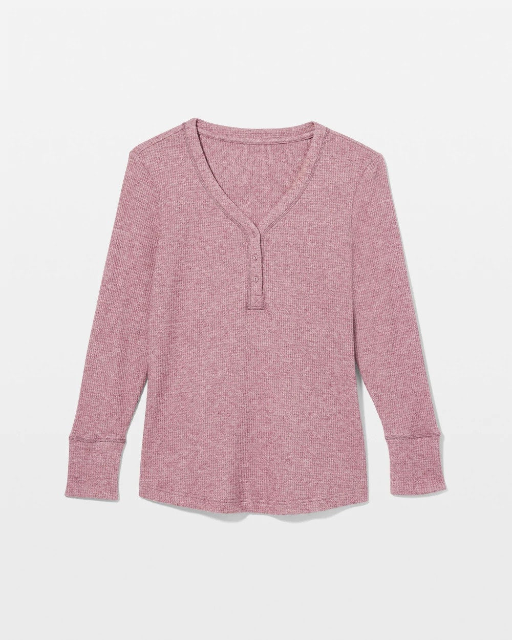 Long-Sleeve Pajama Henley - HEATHER PINOT | Soma near me
