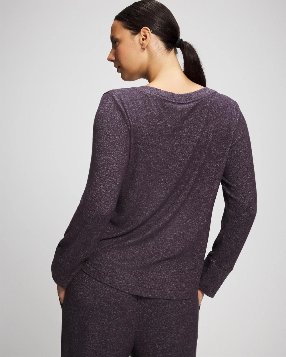 Long Sleeve Pajama Tee - GRAY INK/PEARLED IVORY | Soma on sale
