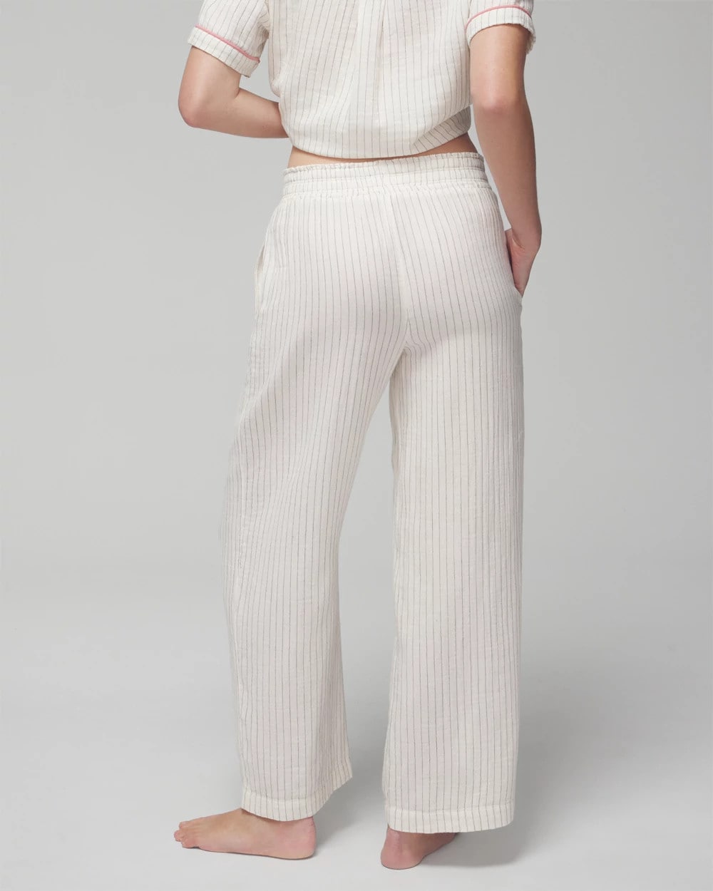 Pajama Pants - DBL CLOTH BW STRIPE | Soma sale