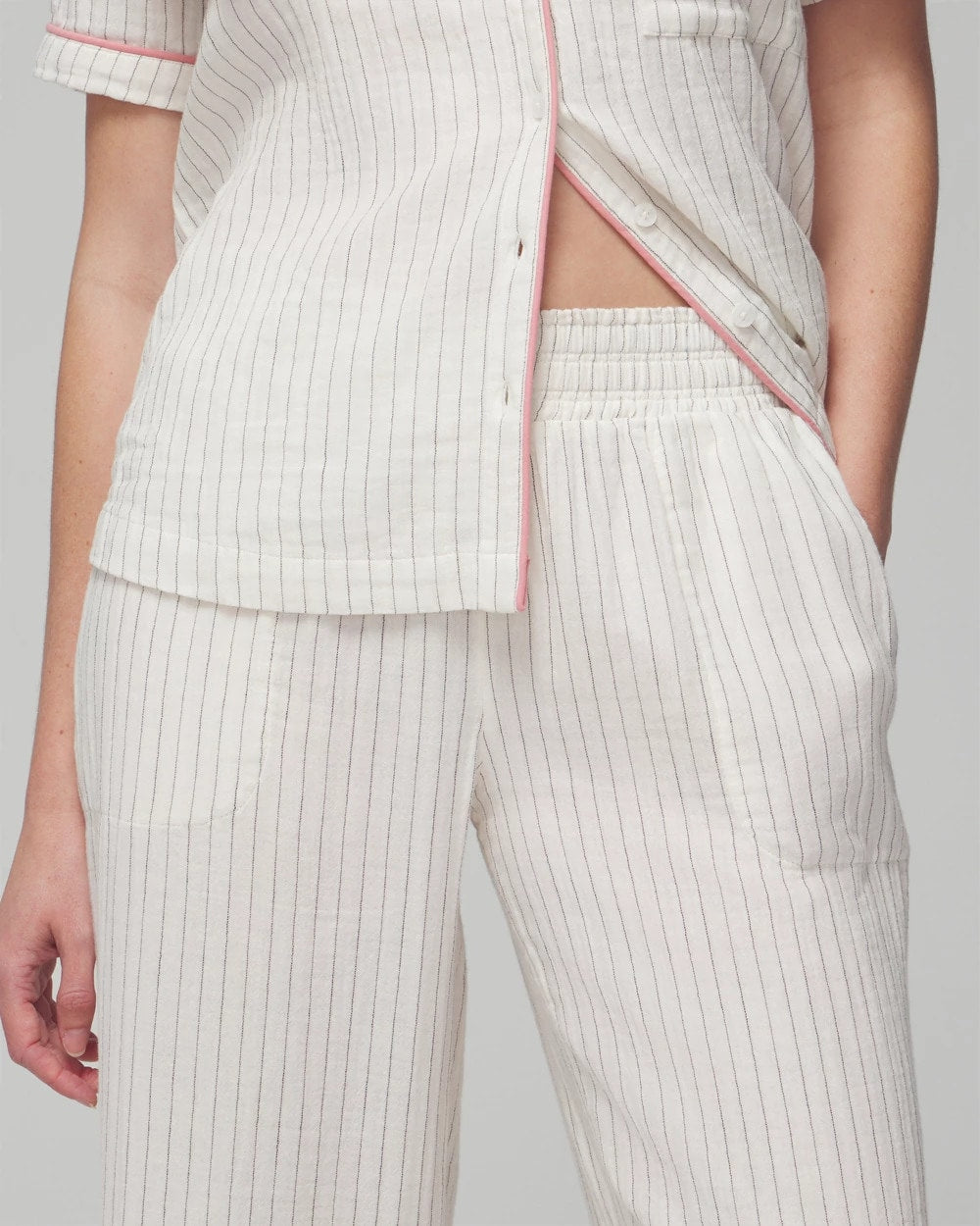 Pajama Pants - DBL CLOTH BW STRIPE | Soma sale