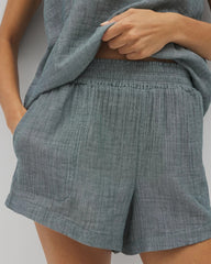 Cotton Gauze Pajama Shorts - DARK SEA CROSSDYE | Soma discount