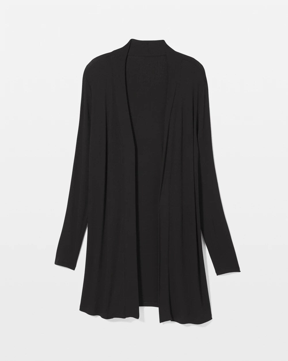 Lightweight Rib Knit Long Sleeve Wrap - BLACK | Soma Online
