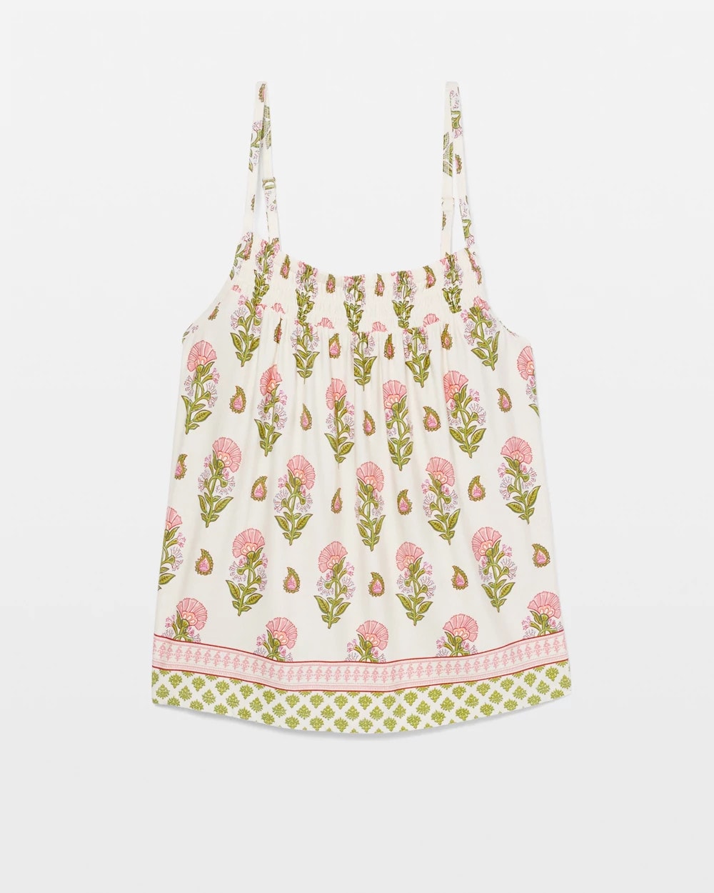 Smocked Pajama Cami - PAISLEY FLORAL BORDER WS | Soma Online