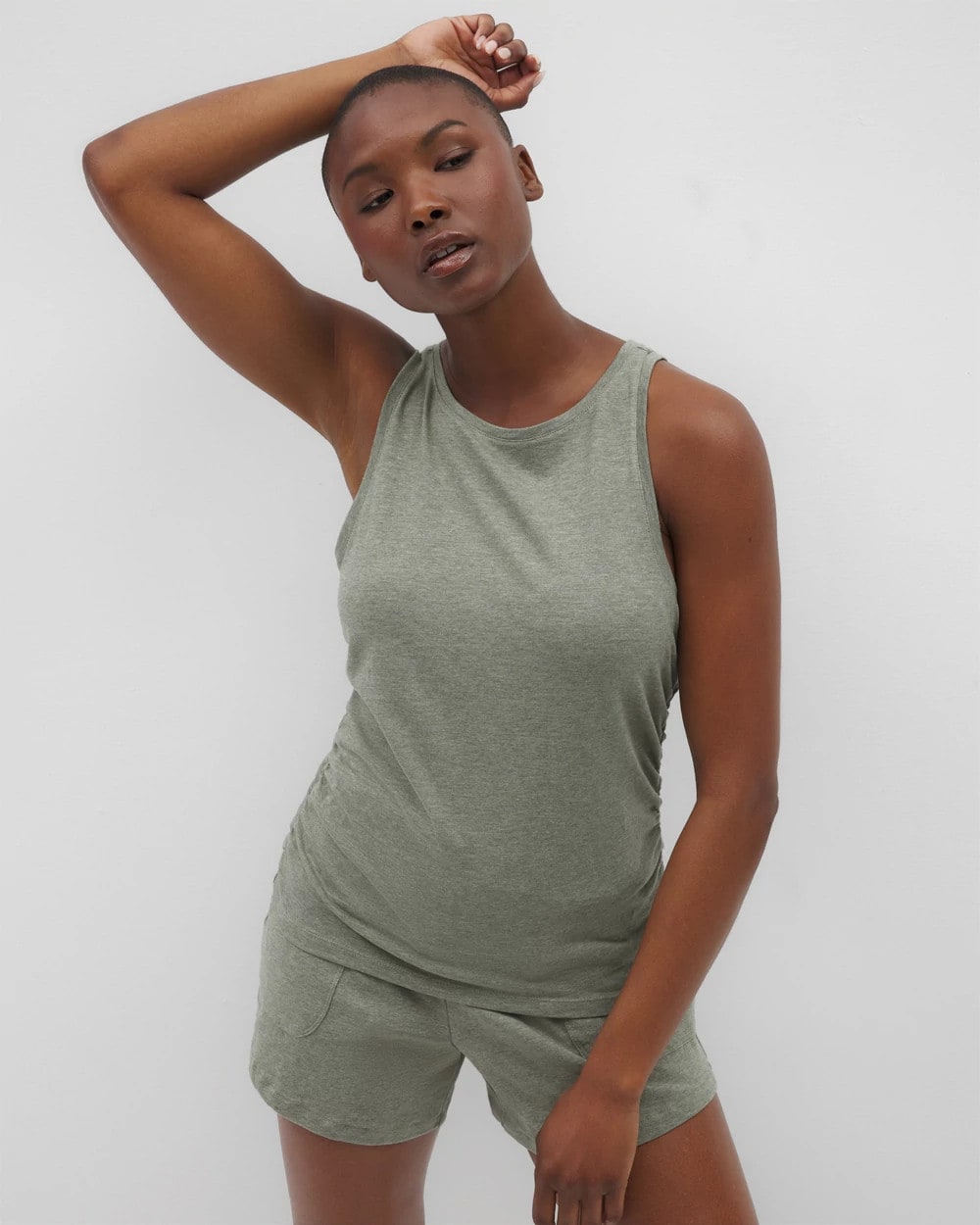 Ruched Pajama Tank - HEATHER HIGHLANDS | Soma near me