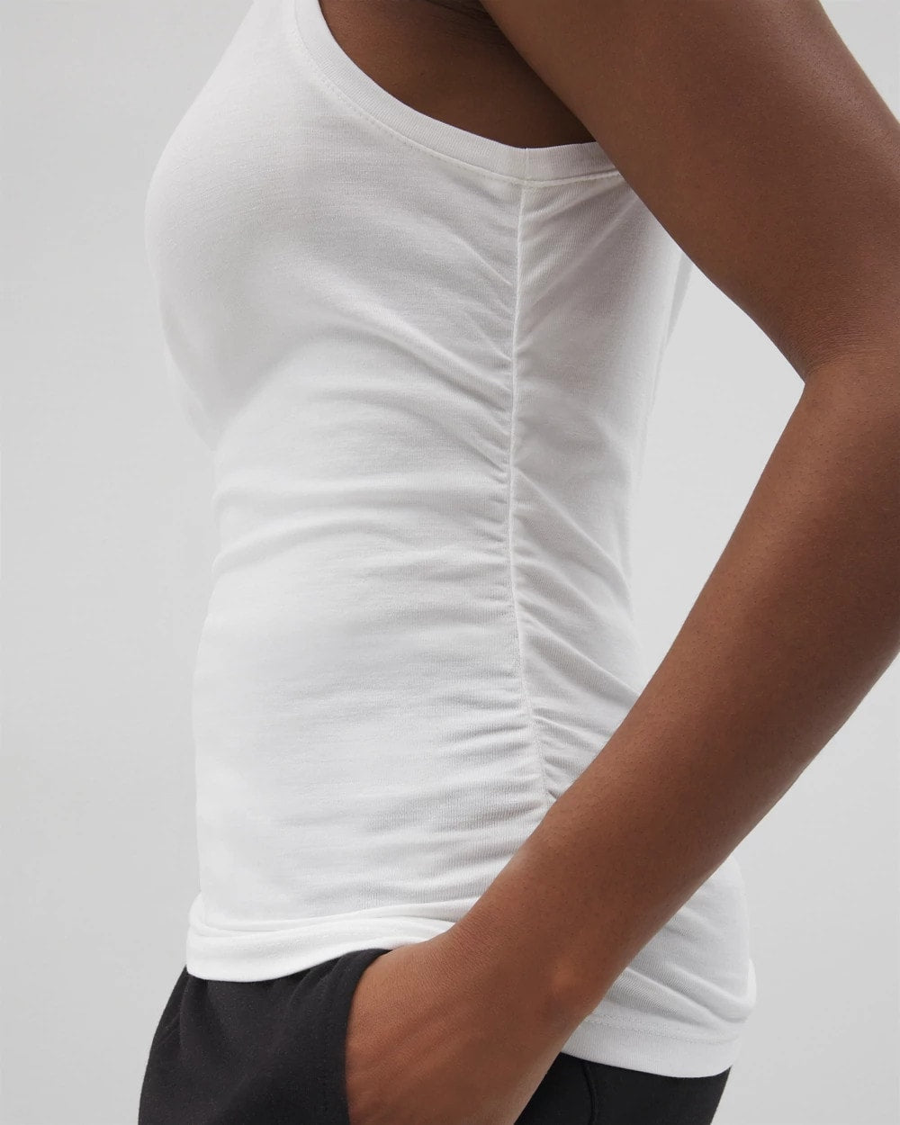 Ruched Pajama Tank - OPTIC WHITE | Soma discount