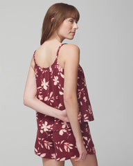 Shirred Neck Pajama Cami - BUDDING ROMANCE VERMILL | Soma Online