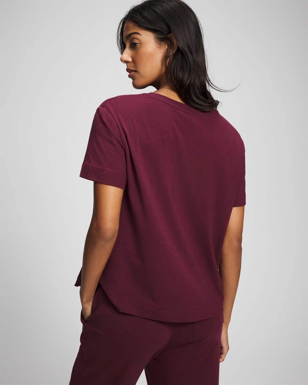 Short-Sleeve Pocket Pajama Tee - VELVET PLUM | Soma outlet