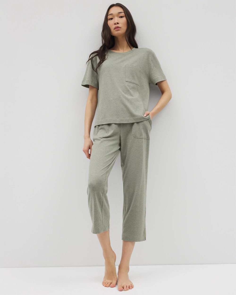 Short-Sleeve Pocket Pajama Tee - HEATHER HIGHLANDS | Soma near me