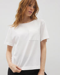 Short-Sleeve Pocket Pajama Tee - OPTIC WHITE | Soma on sale