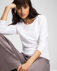 Ruched Long Sleeve Pajama Tee - OPTIC WHITE | Soma Online