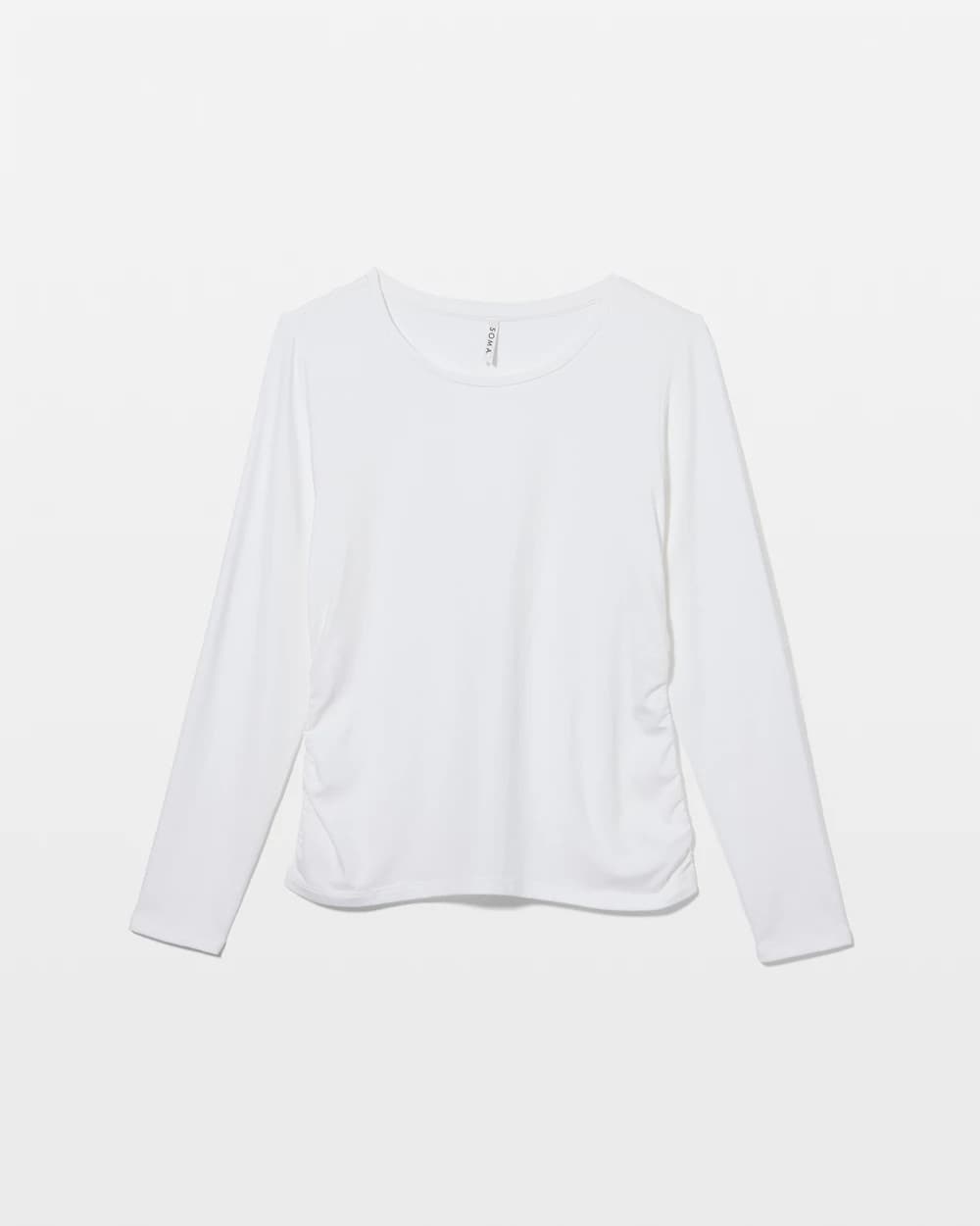 Ruched Long Sleeve Pajama Tee - OPTIC WHITE | Soma Online