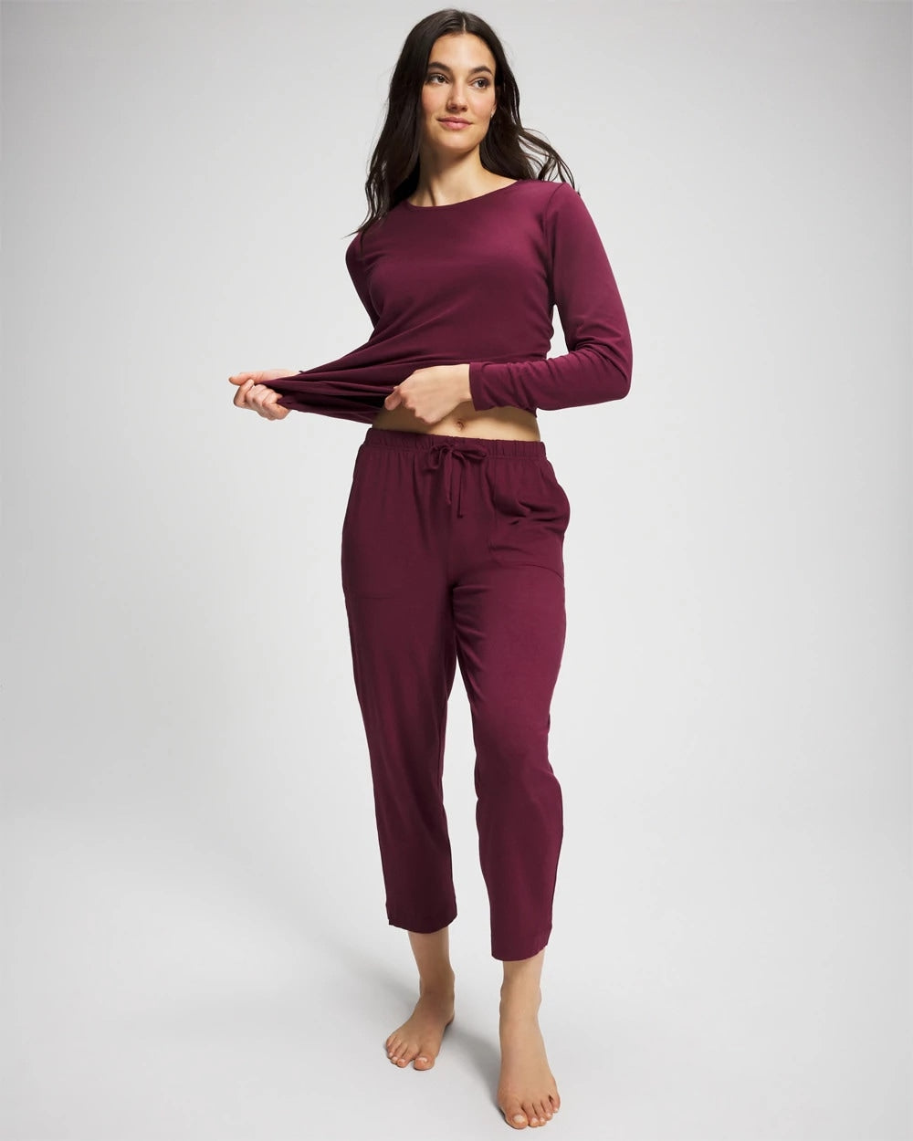 Crop Pajama Pants - VELVET PLUM | Soma on sale