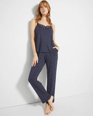 Lace-Trim Pajama Cami - SHINE ON DOT NAVY | Soma discount