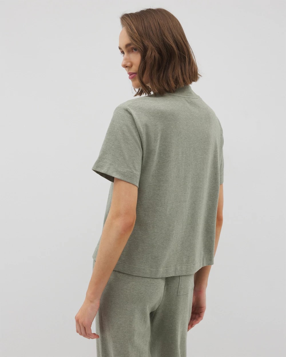 Button-Front Pajama Tee - HEATHER HIGHLANDS | Soma near me