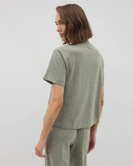 Button-Front Pajama Tee - HEATHER HIGHLANDS | Soma near me