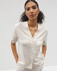 Button-Front Pajama Tee - HEATHER CRYSTAL | Soma for sale