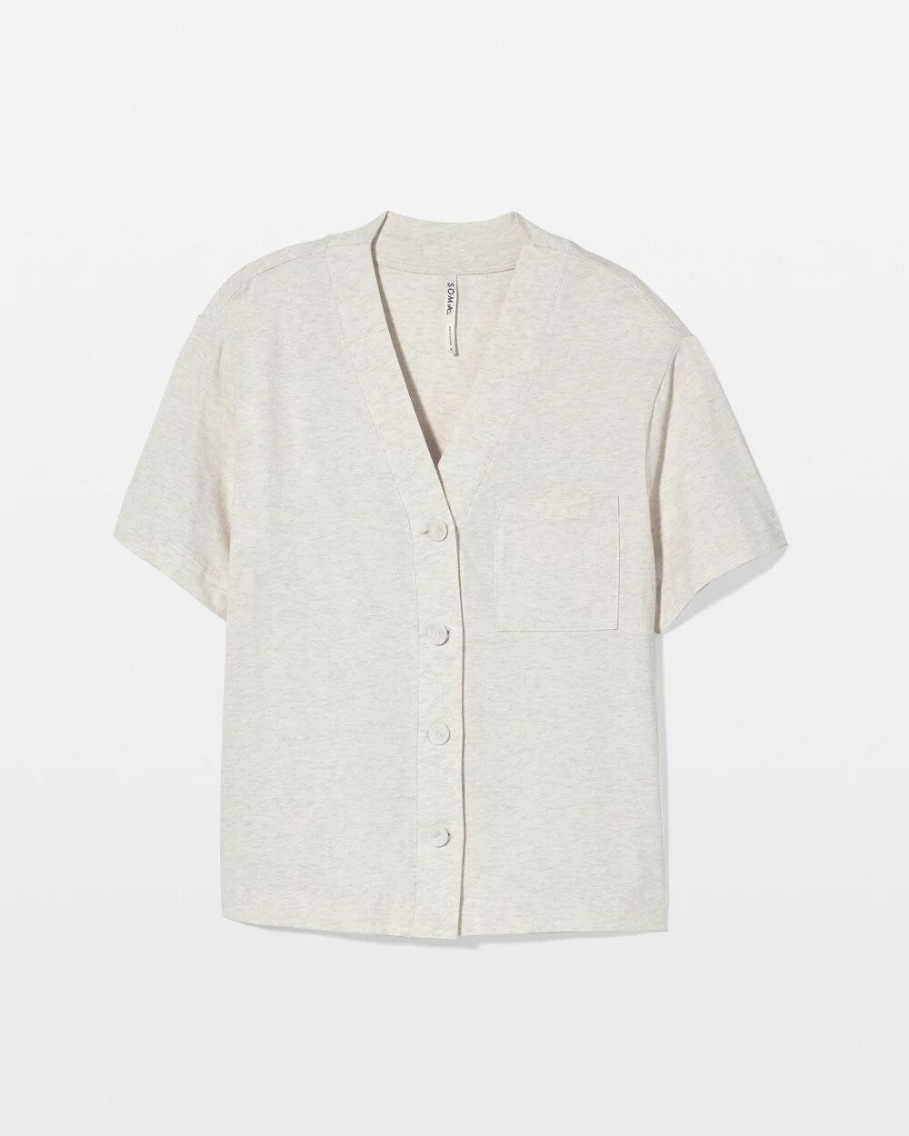 Button-Front Pajama Tee - HEATHER CRYSTAL | Soma for sale