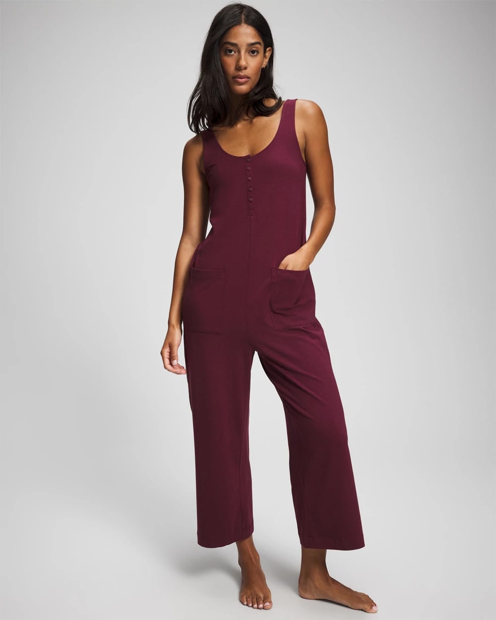 Henley Jumpsuit - VELVET PLUM | Soma on sale