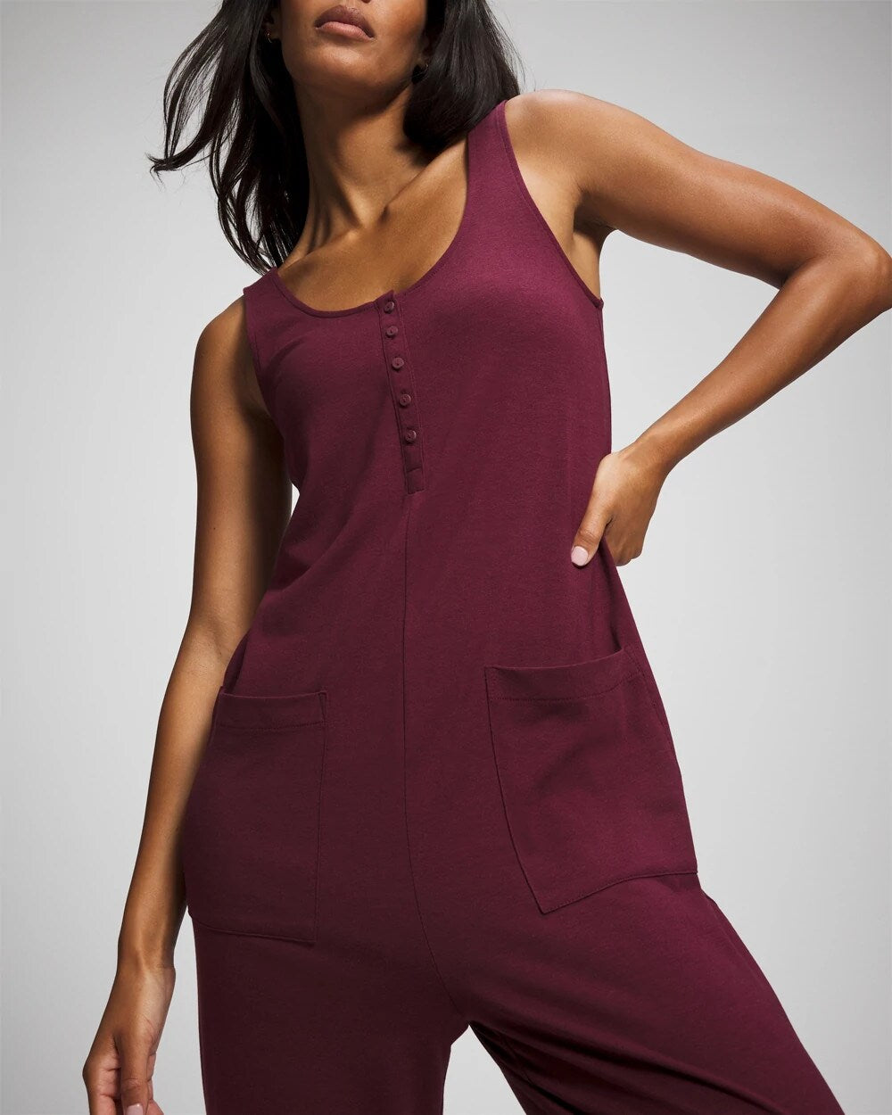 Henley Jumpsuit - VELVET PLUM | Soma on sale