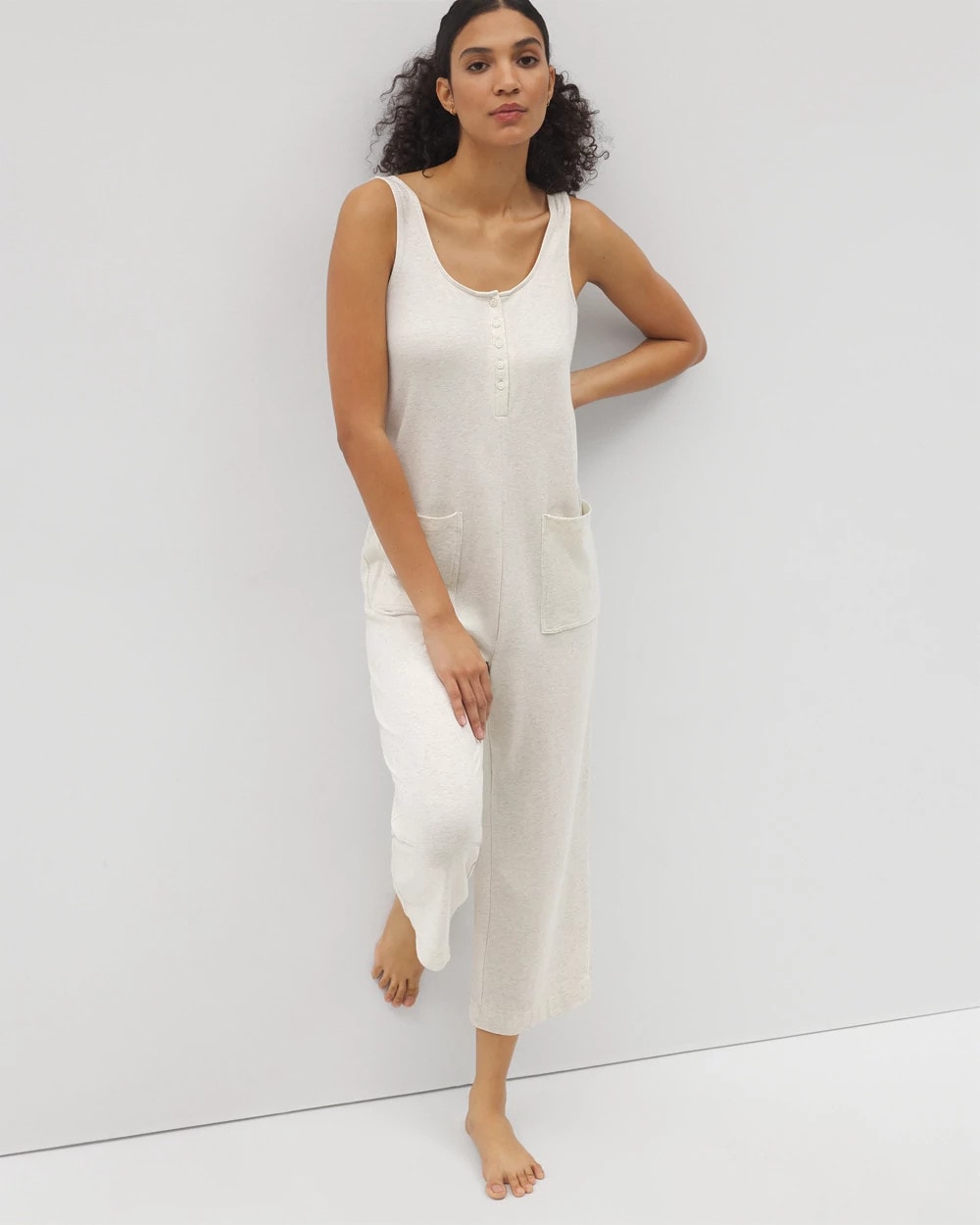 Henley Jumpsuit - HEATHER CRYSTAL | Soma Online