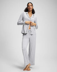 Solid Piped Pajama Pants - HEATHER OPAL GRAY | Soma on sale