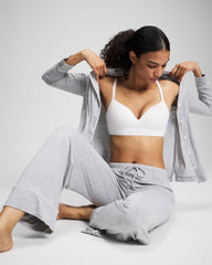 Solid Piped Pajama Pants - HEATHER OPAL GRAY | Soma on sale