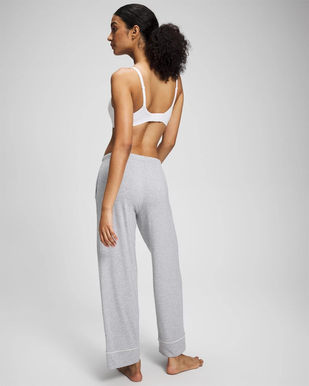 Solid Piped Pajama Pants - HEATHER OPAL GRAY | Soma on sale
