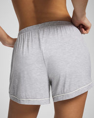 Solid Piped Pajama Shorts - HEATHER OPAL GRAY | Soma discount