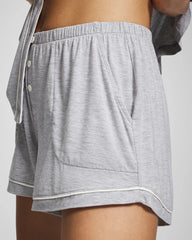 Solid Piped Pajama Shorts - HEATHER OPAL GRAY | Soma discount